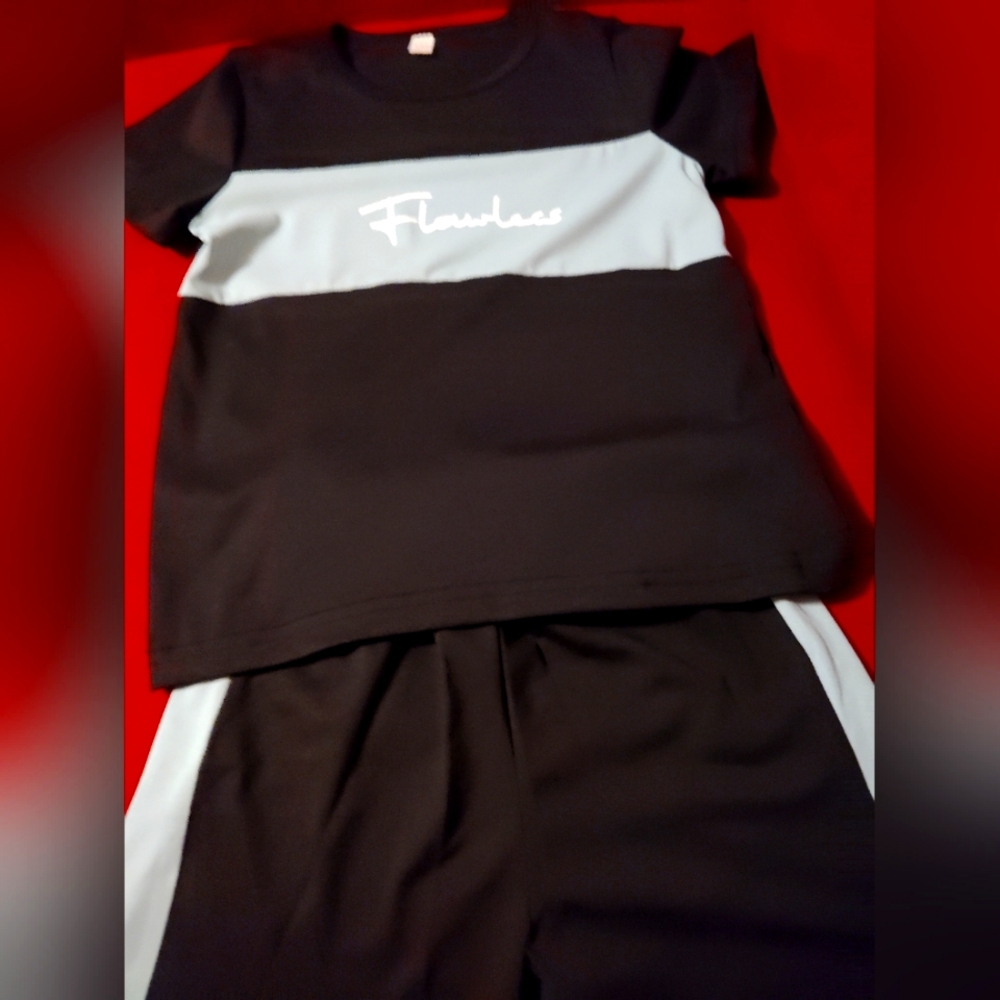 FLAWLESS Kids Black and White Matching Short Set